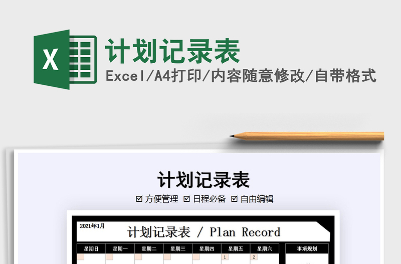 2025年计划记录表