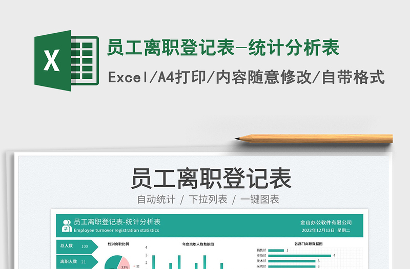 2025员工离职登记表-统计分析表免费下载
