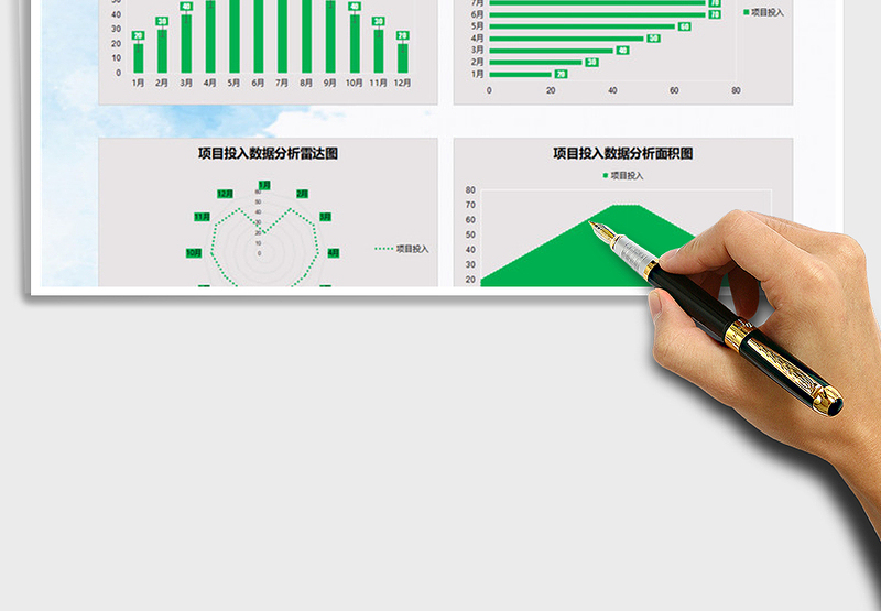 2025项目投入数据分析图表模板免费下载