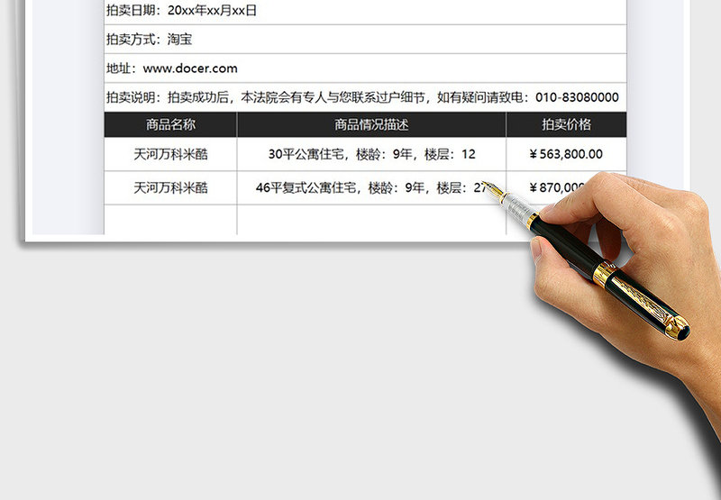 2025年司法拍卖商品价格表