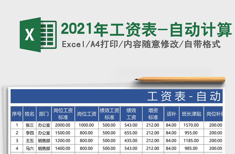 2025年工资表-自动计算