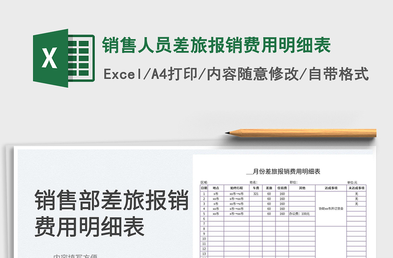 2025销售人员差旅报销费用明细表免费下载