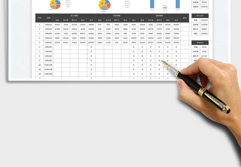 2025通用财务收支明细表免费下载