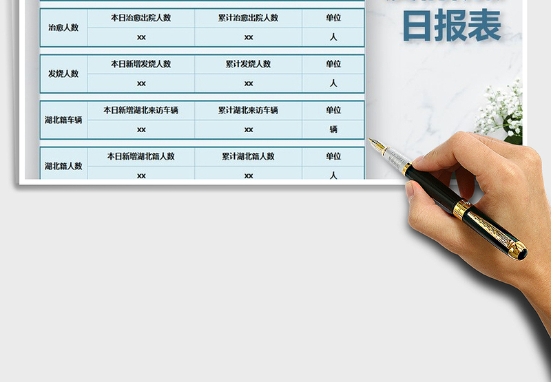 疫情防护日报表