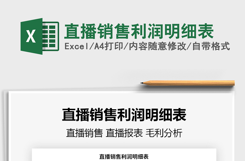 2024直播销售利润明细表exce表格