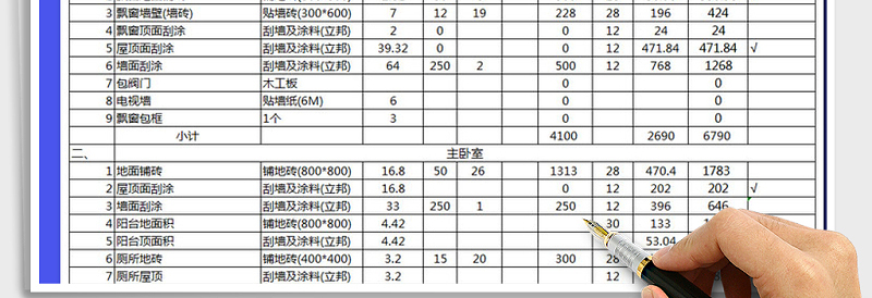 2025年装修预算表