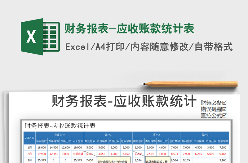 2025年财务报表-应收账款统计表