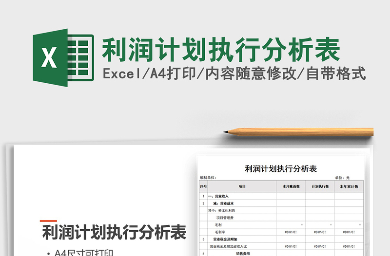2025年利润计划执行分析表