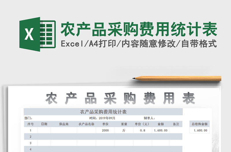2025年农产品采购费用统计表