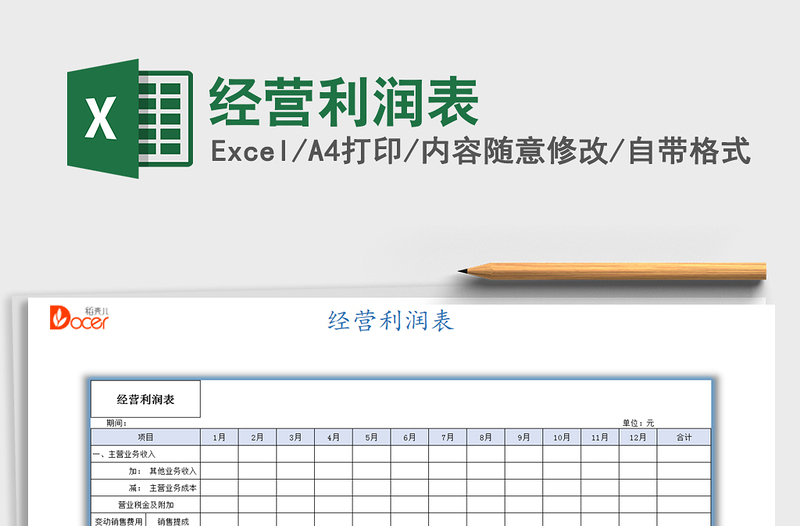 2025年经营利润表
