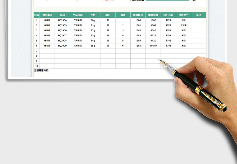 2025营业收入日报表免费下载