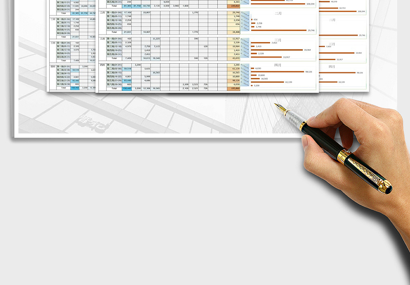 2025年销量汇总表(自动计算)周汇总图表