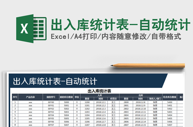 2025年出入库统计表-自动统计