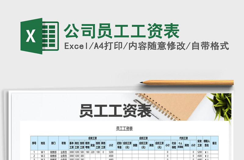 2025年公司员工工资表