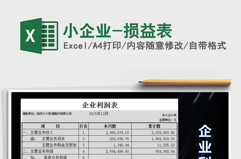 2025年小企业-损益表
