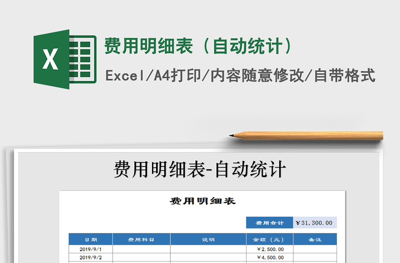2025年费用明细表（自动统计）