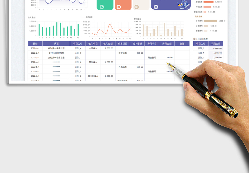 2025财务收入成本费用数据统计表免费下载