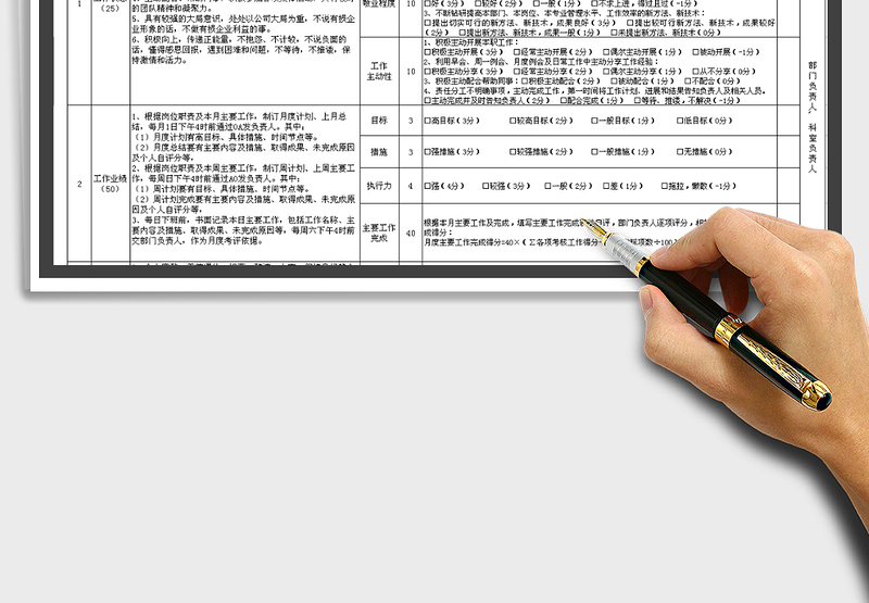 月度绩效考核表