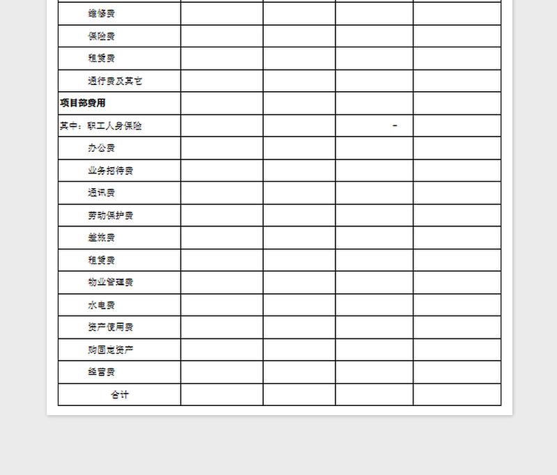 2025资金支出计划明细表免费下载