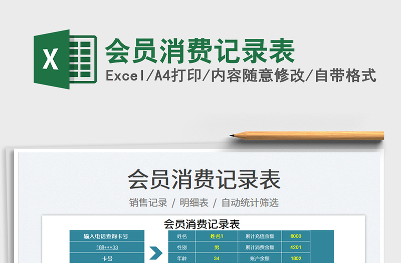 2025会员消费记录表免费下载