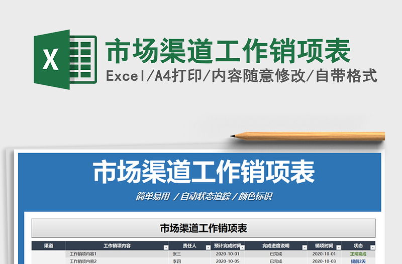 2025年市场渠道工作销项表