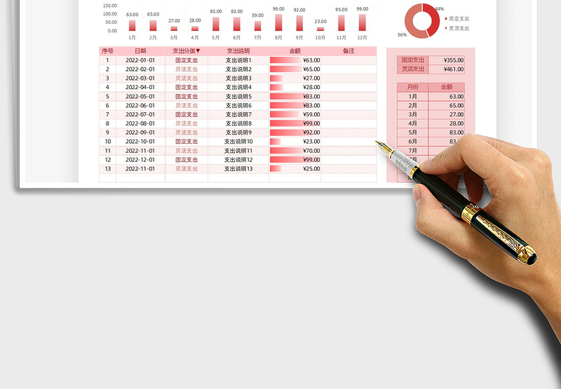 2025财务报表-收入支出明细表免费下载