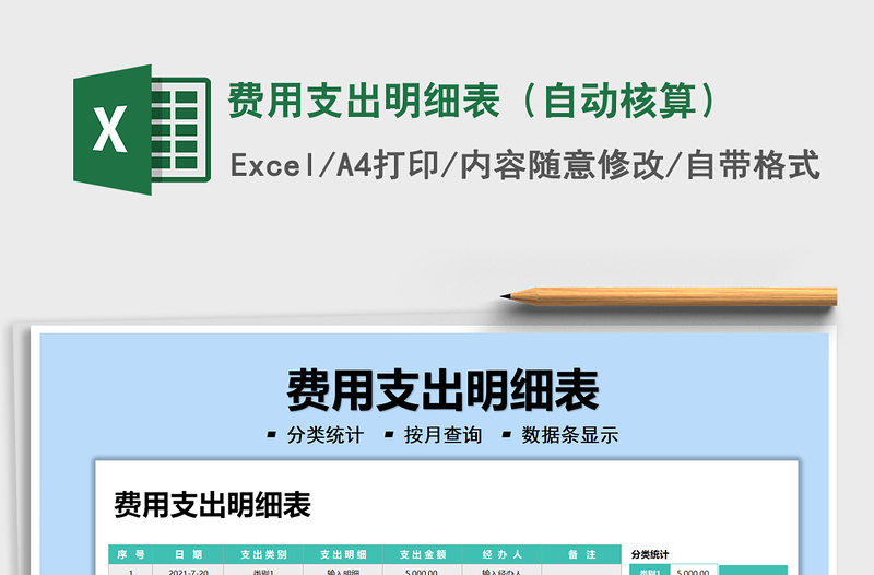 2025费用支出明细表（自动核算）免费下载