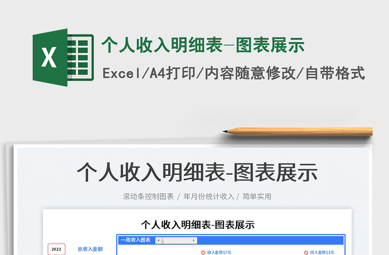 2025个人收入明细表-图表展示免费下载