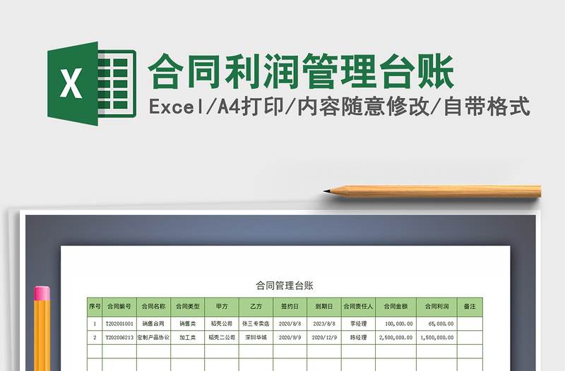 2025年合同利润管理台账