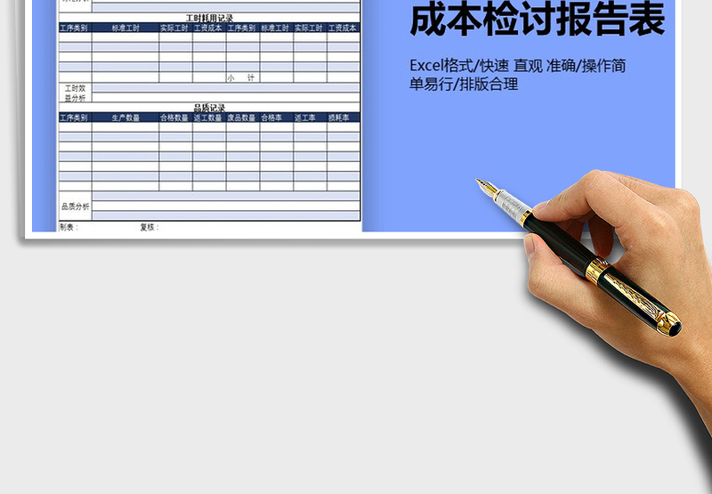 2025年完工产品成本检讨报告表
