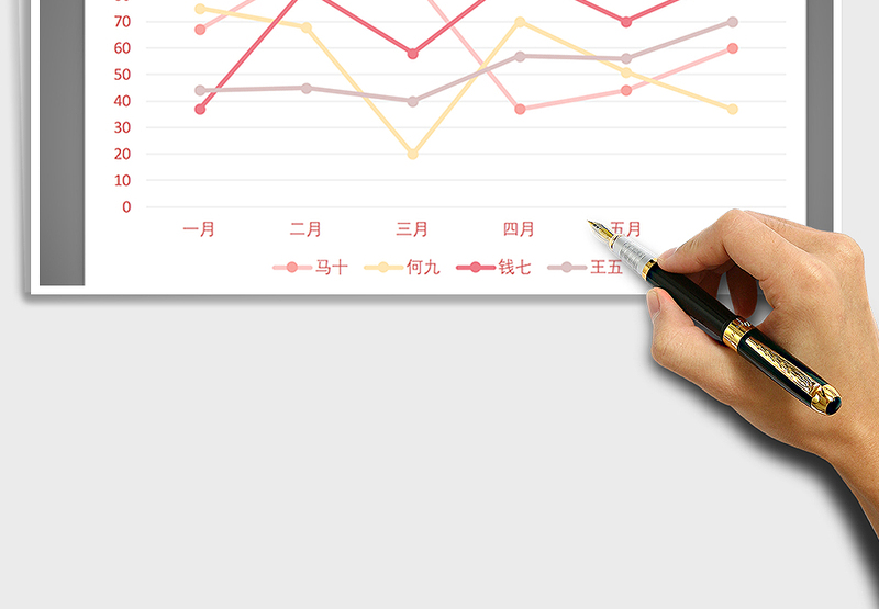 2025年浪漫粉系列之折线图免费下载