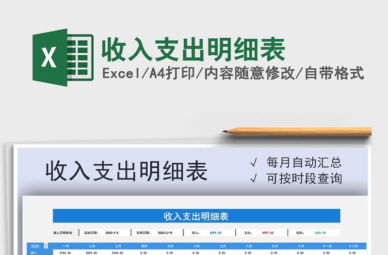 收入支出明细表