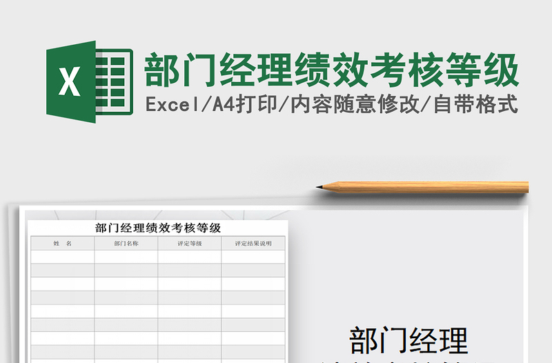 2025年部门经理绩效考核等级
