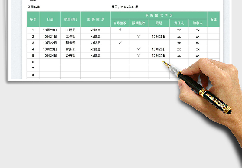 2025公司安全生产检查周报表