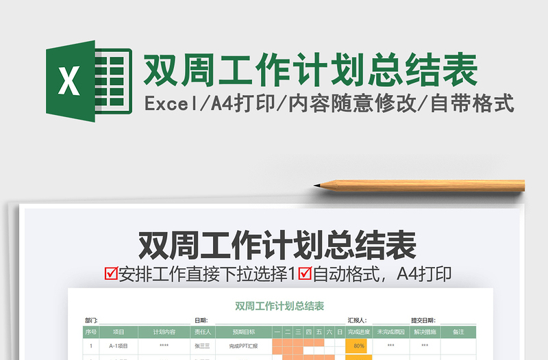 2025年双周工作计划总结表