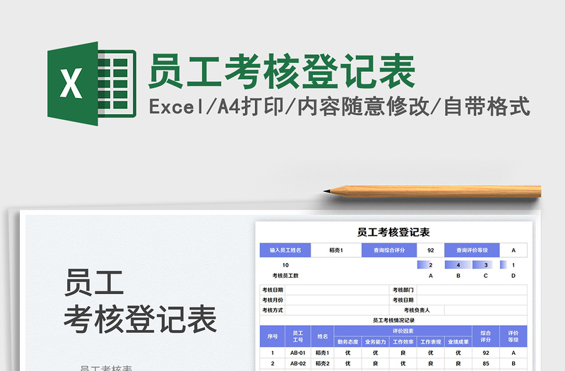 2025员工考核登记表