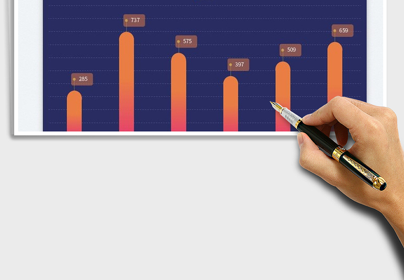 2025各月销售额圆角柱状图免费下载