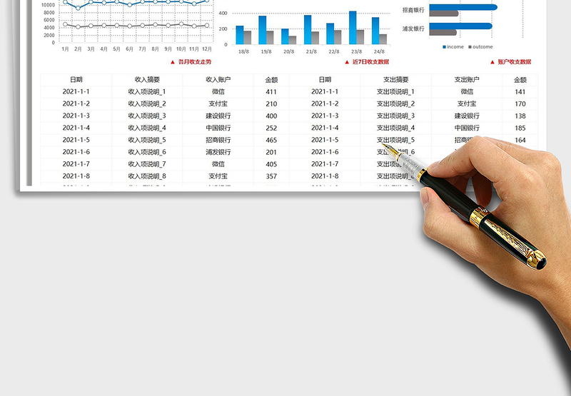 2025年度收支记账表免费下载