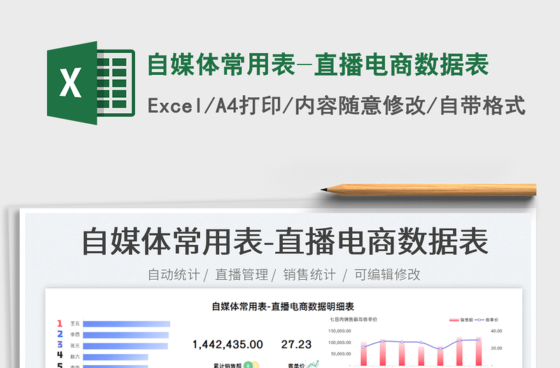 2025自媒体常用表-直播电商数据表免费下载