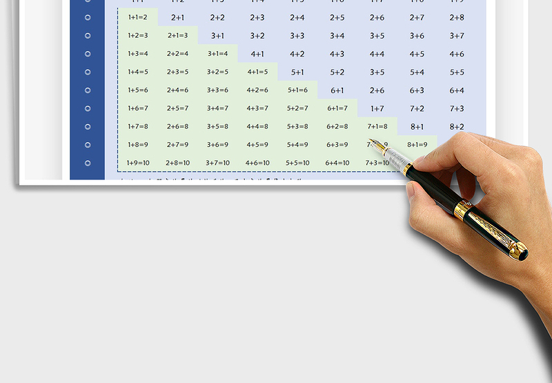 202510以内加法口诀表与分解免费下载