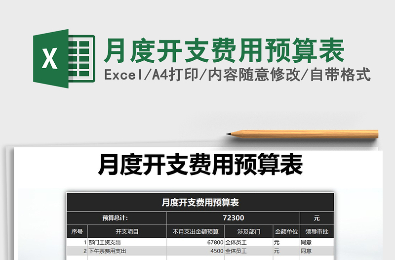 2025年月度开支费用预算表免费下载