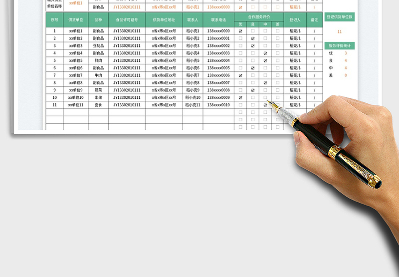 2025食材定点供货单位信息一览表免费下载