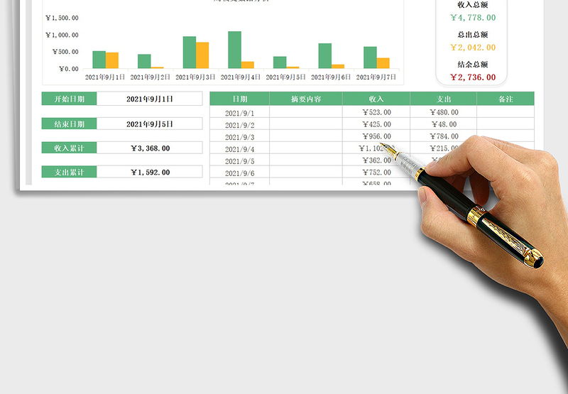 2025收支明细表(一周收支查询)免费下载
