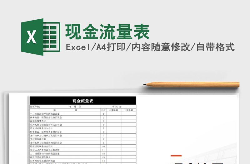 2025年现金流量表免费下载