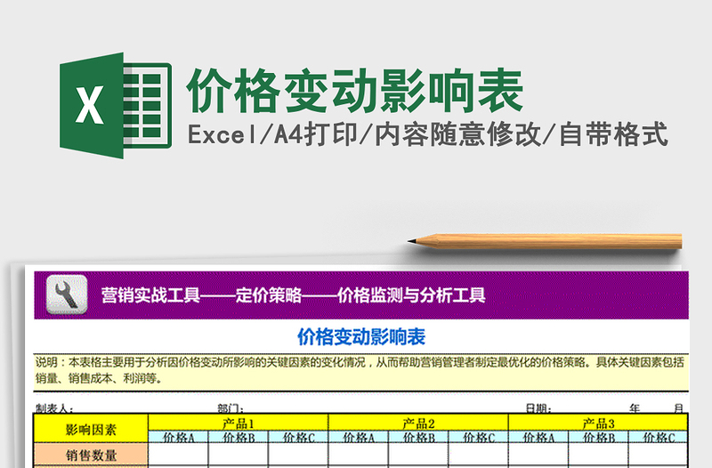 2025年价格变动影响表免费下载