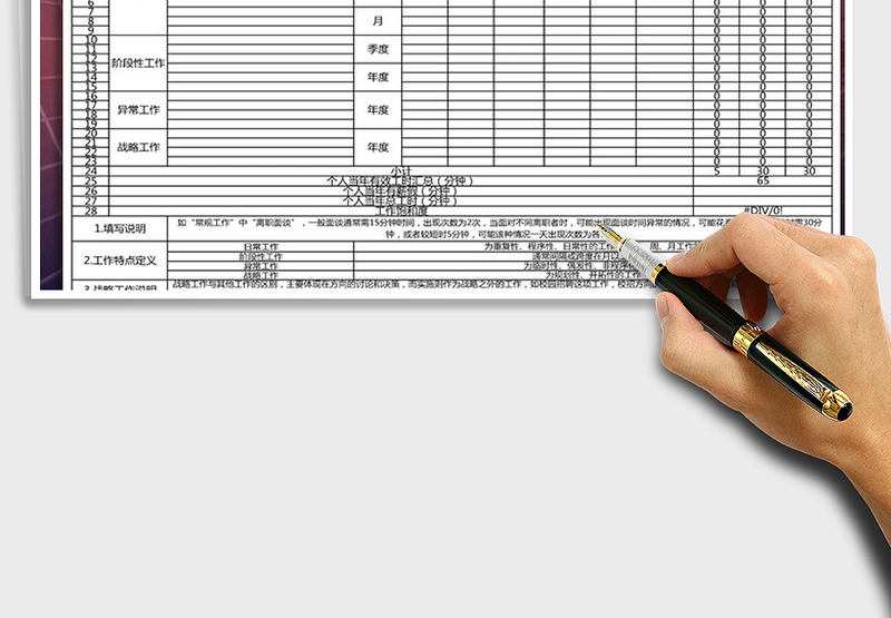 2025年个人岗位工作职责写实表