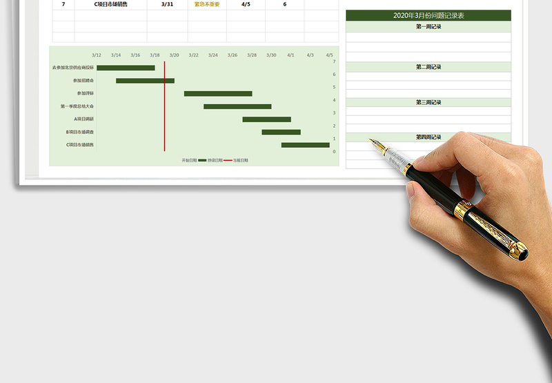 2025年日程工作计划表（甘特图）