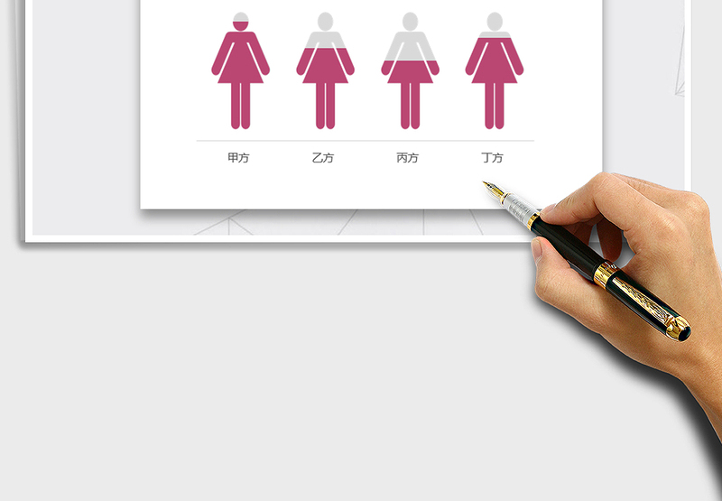 2025EXCEL创意柱形图（人形占比）免费下载