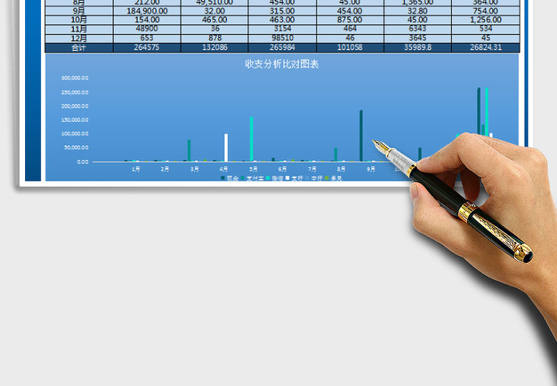 2025财务收支分析比对图表免费下载