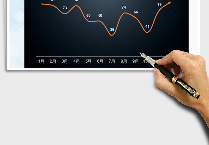 全年数据趋势分析折线图表模板